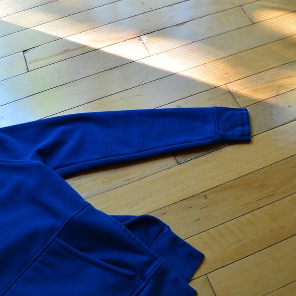 Athleta Hoodie Womens XS Blue Sweatshirt Pocket Side Slits Activewear - Picture 3 of 12